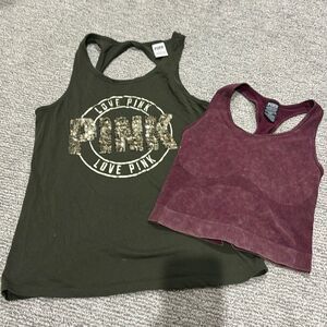 2 Pink tank tops